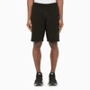 Stone Island Cotton Fleece Cargo Sweat Shorts In Black