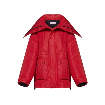 Balenciaga Lightweight Padded Coat In Red