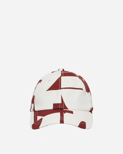 Dries Van Noten Burgundy & White Giles Cap In Multi