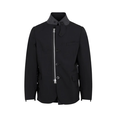 【関税込み】sacai 'Suiting' jacket Sacai Suiting Jacket In Black | ModeSens