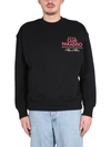Msgm Club Paradiso Cotton Crewneck Sweatshirt In Black