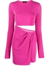 The Andamane Gia Cutout Stretch Jersey Mini Dress In Pink