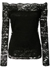 L Agence Heidi Off-the-shoulder Lace Top In Black