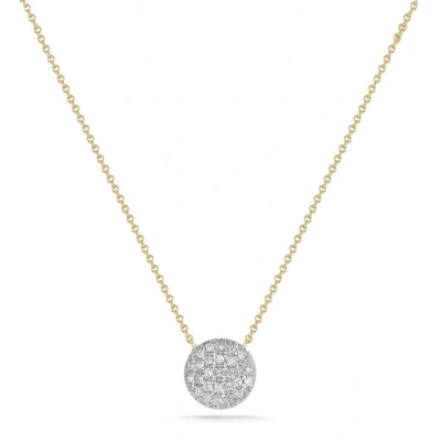 Dana Rebecca Designs Lauren Joy Medium Disc Necklace In White Gold,yellow Gold