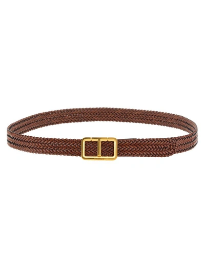 Tom Ford Belt With Logo In Brown