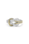 Lagos 18k Yellow Gold & Sterling Silver Newport Diamond Knot Statement Ring In Silver/ Gold