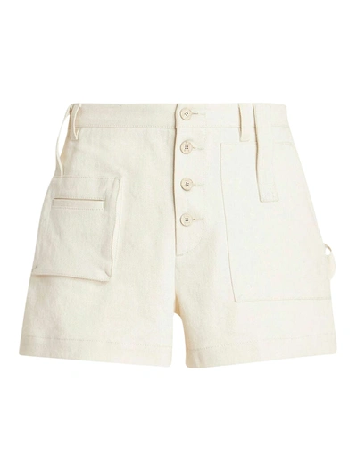 Etro Stretch Cotton Bermuda Shorts In Beige