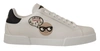 DOLCE & GABBANA DOLCE & GABBANA WHITE LEATHER #DGFAMILY CASUAL SNEAKERS MEN'S SHOES