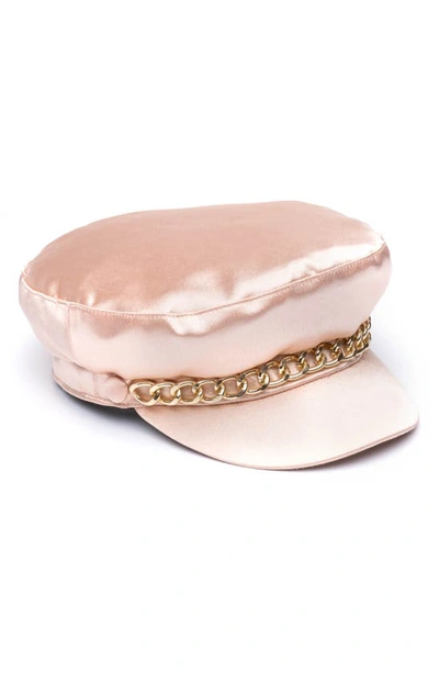 Eugenia Kim Marina Satin Conductor Cap In Peach