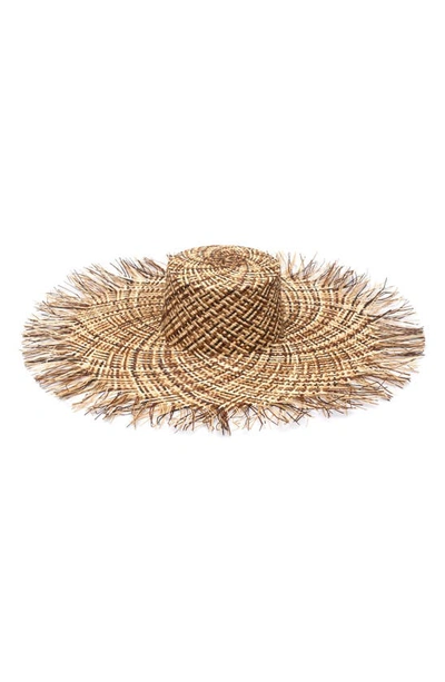 Eugenia Kim Valentina Wide Brim Straw Sun Hat In Brown/ Multi