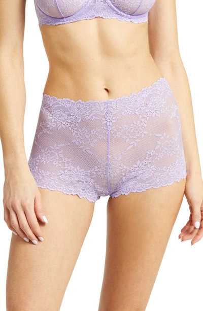 Natori Heavenly Lace Boyshorts In Violette