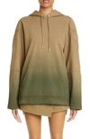 DION LEE SUNFADE GRADIENT PADDED COTTON FRENCH TERRY HOODIE