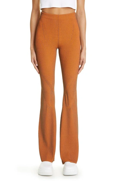 Dion Lee Orange Angled Trousers In Safety Orange / Military Green