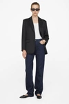 Anine Bing Hugh Logo Patch Wide-leg Jeans In Black