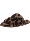 Steve Madden Dreamer Womens Faux Fur Slide Slippers In Multi