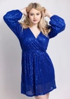 BEREAL AZUL SEQUIN DRESS IN BLUE