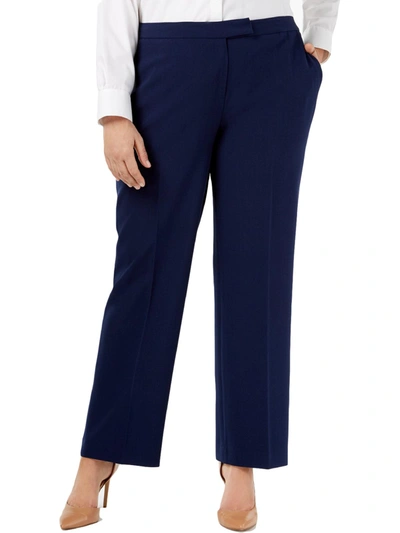 Kasper Plus Carly Womens Office Business Dress Pants In Blue