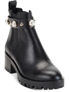 KARL LAGERFELD POLA WOMENS EMBELLISHED ANKLE CHELSEA BOOTS