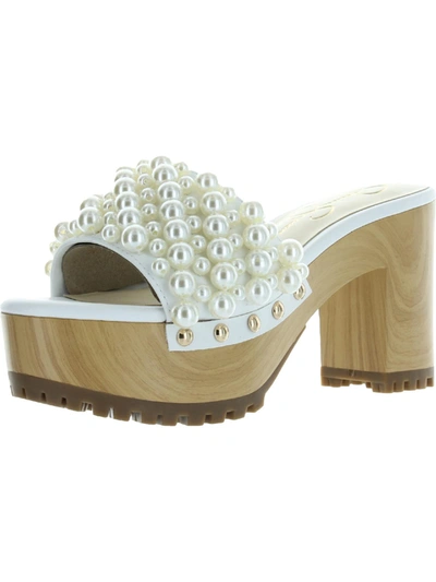 Jessica Simpson Telina4 Womens Embellished Summer Mule Sandals In White