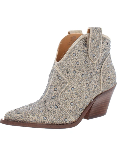 Jessica Simpson Zadie 2 Womens Pull On Pointed Toe Cowboy, Western Boots In Multi