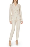 Milly Rue Faux Leather Pants In Ecru