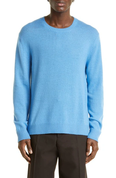 Jil Sander Wool Crewneck Sweater In Blue