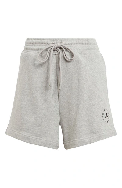 Adidas By Stella Mccartney Truecasuals Organic Cotton Drawstring Sweat Shorts In Gray