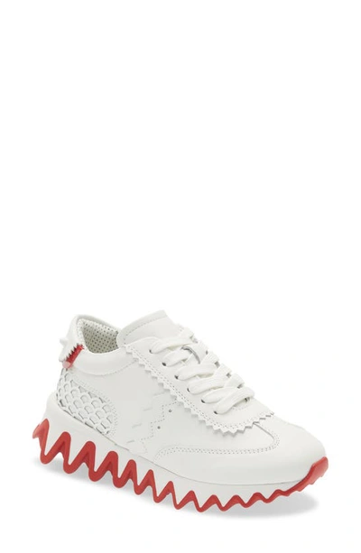 Christian Louboutin Mini Shark Sculptural-sole Leather Low-top Trainers 4-9 Years In White