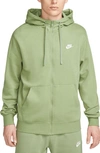 Nike Men's  Sportswear Club Fleece Full-zip Hoodie In Green