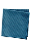 Clifton Wilson Houndstooth Cotton Pocket Square In Blue