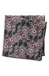 Clifton Wilson Print Linen Pocket Square In Black