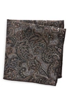 Clifton Wilson Print Cotton Pocket Square In Black