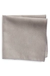 Clifton Wilson Solid Cotton Pocket Square In Grey