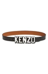 KENZO LOGO BUCKLE REVERSIBLE LEATHER BELT