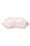Petite Plume Bride Embroidered Silk Sleep Mask In Pink