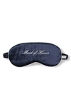 Petite Plume Maid Of Honor Embroidered Silk Sleep Mask In Navy