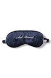 Petite Plume Just Married Embroidered Silk Sleep Mask In Navy