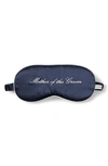 Petite Plume Mother Of The Groom Embroidered Silk Sleep Mask In Navy