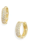 Ben Oni Chrissy Pave Huggie Hoop Earrings In Gold