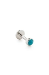 Monica Vinader Mini Turquoise Single Labret Stud Earring In White Gold