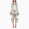 Ami Alexandre Mattiussi Sequin-embellished Midi Dress In Metal