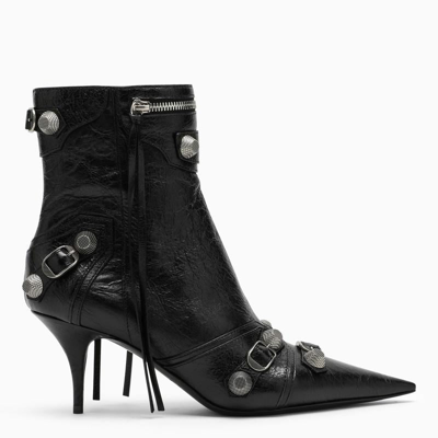 Balenciaga 'cagole' Ankle Boots In Black/silver