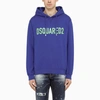 Dsquared2 Blue Stretch Cotton Sweatshirt In Blue