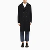 Harris Wharf London Blue Wool Double-breasted Coat In Blue