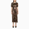 Rixo London Velvet-trimmed Sequined Crepe De Chine Midi Dress In Multicolor
