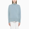 Roberto Collina Blue Wool And Cashmere Turtleneck In Light Blue