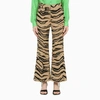 Stella Mccartney Stella Mc Cartney Zebra Print Beige Trousers In Beige