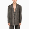 Versace Flannel Single-breasted Jacket In Black
