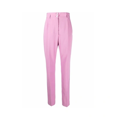 Dolce & Gabbana Classic Slim Fit Trousers In Pink