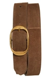 TOM FORD OVAL BUCKLE SUEDE BELT